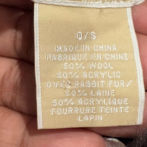 NWT Michael Kors Leopard Wool & Faux Rabbit Fur in Brown & Grey Earmuffs - Picture 5 of 6